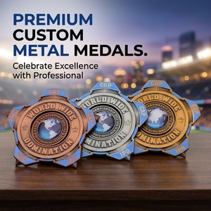 Medaglia Personalizzata in Lega di Zinco 3D con Rilievo, Bronzo Anticato, per Atletica Leggera, Premio per Competizioni Sportive Scolastiche - Product Image 3