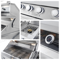 Barbecue à gaz DEYAO DY611A 58 pouces 99 500 BTU en acier inoxydable avec brûleur arrière infrarouge, table latérale et chariot, autonome pour extérieur
