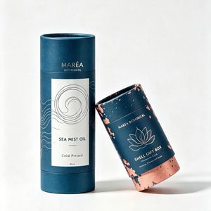 Lumea Botanical Lavender Calm Oil Gift Set Paper Tube Packaging Eco-Friendly Craft Paper Four-Color Printed Glossy Lamination - Product Image 2