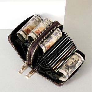 Cartera de Mujer Estilo Retro Europeo, Pequeña, con Doble Cremallera, Múltiples Ranuras para Tarjetas, Portátil, Monedero de Moda - Product Image 4