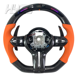 Volant de direction en fibre de carbone personnalisé pour l'intérieur de la voiture, pour <span class=keywords><strong>BMW</strong></span> F10 X3 X4 M4 M3 M5 X4M F30 M6 M1 F20 avec écran LED - Product Image 1