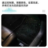 Alfombrilla de fibra óptica personalizada Starlight Led para coche, 4 Uds., fibra óptica Universal intermitente, Control de música, luz de estrella, alfombrillas para coche, luz de alfombra