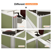Système de bureau de travail commercial avec écran de séparation et meuble mobile pour centre d'appels et bureau d'équipe