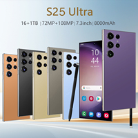 هاتف ذكي أندرويد S25 Ultra جديد تمامًا لعام 2025 بذاكرة 16 جيجابايت وسعة تخزين 1 تيرابايت، بطارية 7000 مللي أمبير، يدعم شبكات 4G و5G، شريحتين، وضع الاستعداد المزدوج، غير مقفل، مع شعار S25 ultra