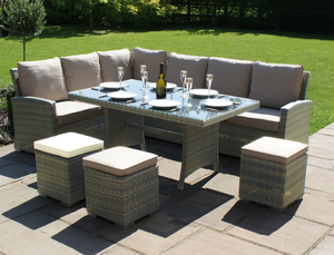 Conjunto de muebles modernos de ratán para exteriores, conjunto de comedor en forma de <span class=keywords><strong>L</strong></span> para jardín - Product Image 2