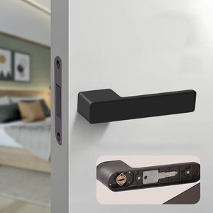 Serratura per <span class=keywords><strong>Porta</strong></span> in Zinco Minimalista Popolare Europea con Maniglia in Lega di Alluminio per Porte in Legno, Design con Foro Chiave Nascosto per Casa e Ufficio - Product Image 6
