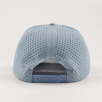 Nouvelle Casquette de Sport en Polyester Imperméable et Respirante à 5 Panneaux avec Logo PVC Personnalisé, Motif Oxford à Pois, Découpe Laser pour Golf et Baseball