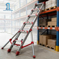 Pied télescopique industriel en métal de 1 mètre pour échelle - Pliable et pour usage domestique