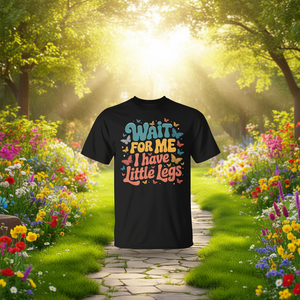 T-shirt Wait For Me I Have Little Legs avec motif papillons pour enfants et adultes - Product Image 3