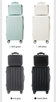 Valise à roulettes robuste en ABS+PC avec motif électronique, grandes roues silencieuses, serrure à 3 chiffres et port de chargement