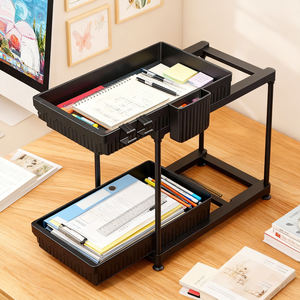 Factory Custom Wholesale with <strong>Small</strong> Basket and 5 Hooks 2 Tier Sliding <strong>Cabinet</strong> Pull Out <strong>Under</strong> <strong>Sink</strong> Organizers - Product Image 5