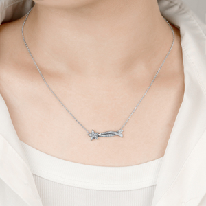 Joyería al por Mayor Personalizada, Precio de Mayoreo, Colgante de Plata de Ley 925 con Baño de Rodio, Diseño Simple y Moderno, con Zirconia en Forma de Estrella Fugaz de Alta Calidad - Product Image 3