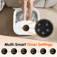 Appareil de massage des pieds pliable à télécommande, bain de pieds électrique à bulles, masseur de pieds pour la relaxation des pieds avec kit de pédicure