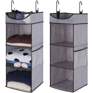 Non-woven Fabric Color Fabric Wall Pocket Organizer Waterproof <b>3</b>-Shelf Hanging Closet Organizer of Wardrobe Space Saver - Product Image 3