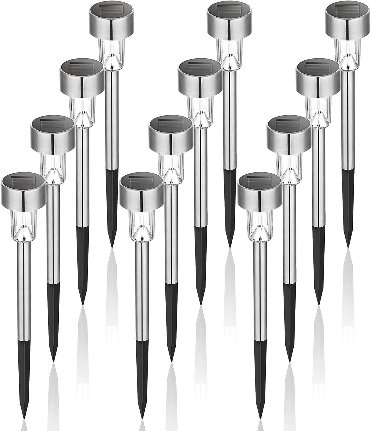 Solar Lights Outdoor ABS LED 12 Pack Motion Sensor IP44 Waterproof Garden Lights for Patio Lawn Yard and Landscape