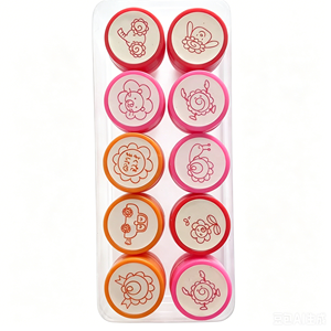Lot de 12 tampons auto-encreurs personnalisés <span class=keywords><strong>TopFun</strong></span> sur le thème des cartons, en plastique, pour enfants, jouet éducatif pour les 2-4 ans - Product Image 2