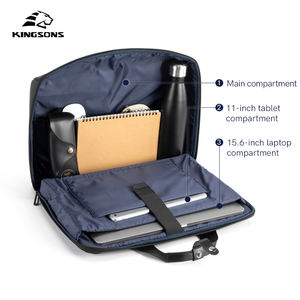 Kingsons-bolsa impermeable para ordenador portátil, maletín de poliéster de <span class=keywords><strong>2022</strong></span> pulgadas, con cinturón para <span class=keywords><strong>viaje</strong></span> de negocios, novedad de 15,6 - Product Image 5