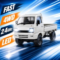 Voiture RC rapide 4x4, mini pick-up, télécommande 2,4 GHz, LED blanches, direction proportionnelle, ABS + métal, 1:10, jouet tout-terrain, drift