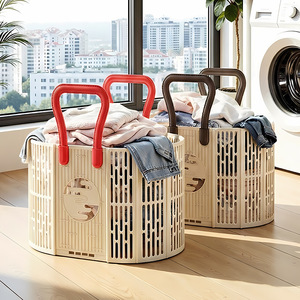 Cesto de ropa sucia portátil para el hogar, plegable, de gran capacidad, multifuncional, cesto de almacenamiento hueco para ropa sucia. - Product Image 1
