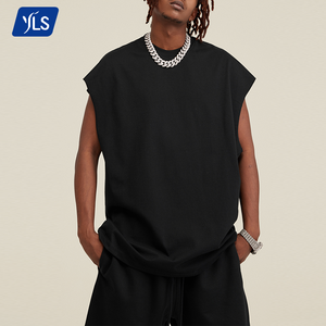 YLS1220 Uniesx 305 grammes coton débardeur athlétique sur la taille bord brut poids lourd personnalisé graphique hommes <span class=keywords><strong>gilet</strong></span> sans manches - Product Image 1
