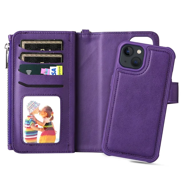 Multifunktionskarten Slot Brieftasche Lederabdeckung für Iphone 15 14 13 Mini 12 11 PRO MAX X XS MAX XR 8 7 PLUS abnehmbare Telefonhülle