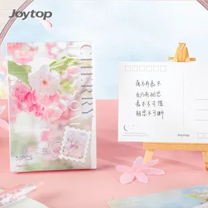 Joytop 000390批发樱花收藏明信片厚纸印刷贺卡谢谢带纸盒明信片