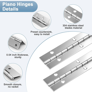 Chất lượng cao bán buôn tùy chỉnh liên tục dài thép không gỉ 201/304 11.5 cm 90 độ Đàn Piano bản lề - Product Image 3