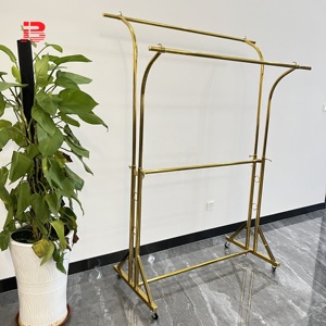Estante de Metal Dorado Colgante <span class=keywords><strong>para</strong></span> <span class=keywords><strong>Ropa</strong></span> y Exhibición de Prendas - Product Image 1