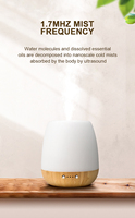 Diffuseur d'huiles essentielles à ultrasons en verre et bambou, humidificateur d'air portable moderne pour la maison