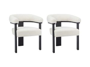 <span class=keywords><strong>Chaise</strong></span> de salle à manger en tissu bouclé <span class=keywords><strong>beige</strong></span> magnifique avec pieds en métal <span class=keywords><strong>noir</strong></span>, design ergonomique du dossier pour la maison, les salles à manger - Product Image 1