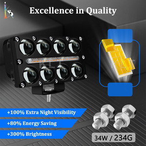<span class=keywords><strong>KLT</strong></span> Nouveau design, projecteur de moto bicolore blanc-jaune, 8 lentilles, lampe de <span class=keywords><strong>conduite</strong></span> pour moto, projecteur auxiliaire pour moto - Product Image 5
