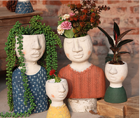 Ventes chaudes, pots à fleurs en terre cuite creux bon marché, décoration intérieure et extérieure, plantes succulentes, pots à fleurs en ciment
