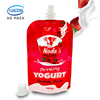 Sachet Doypack Personnalisé Réutilisable Sans BPA de Qualité Alimentaire, Anti-Fuite, Autoportant avec Bec Verseur pour Emballage de Yaourt, Jus, Lait et Liquides