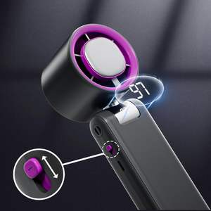 Ventilador de Mano Plegable Portátil de Metal con Refrigeración por Aire, Recargable por USB, 4000 mAh, con Cordón - Product Image 5