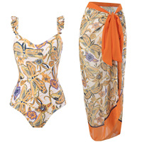 2023 maillot de bain vendeur personnalisé maillots de bain femmes Vintage imprimer une pièce maillots de bain couvrir
