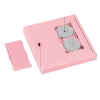 Miroir de maquillage portable mini LED double face rond en aluminium, pliable, de table, avec éclairage grossissant finition chromée