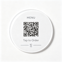 Autocollant de table NFC 13,56 MHz personnalisé avec impression offset et époxy, code QR pour commande de menu par contact, idéal pour la commande de table en restaurant – Vente directe usine
