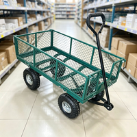Chariot de jardin pliable surdimensionné en maille, robuste, avec côtés amovibles, roues de 10 pouces, OEM
