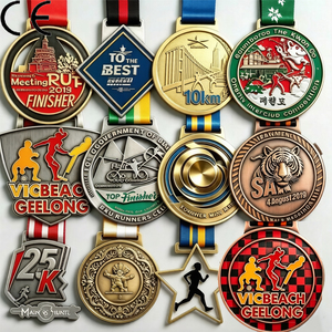 Créez votre propre médaille en alliage de zinc émaillé souple pour la course de marathon, récompense pour les vainqueurs, avec rubans personnalisés - Product Image 2