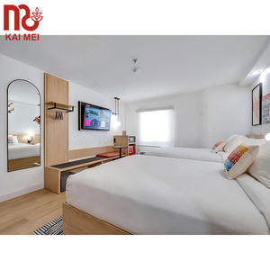 Meubles européens modernes en bois de mélamine de conception de luxe d'hôtel de confort meubles de chambre à coucher jumeaux d'hôtel - Product Image 4