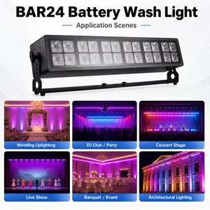 Barra de Luz LED RGBWA+UV de 24x12W con Batería para Bodas, Eventos, DJ y Aplicaciones de Iluminación - Product Image 5