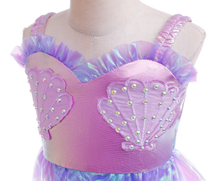 ชุดนางเงือก2025สำหรับเด็กผู้หญิงชุดนางเงือก1ชุดเดรสแขนพองเปลี่ยนสีได้สำหรับงานปาร์ตี้ - Product Image 4