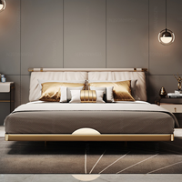 Mobilier de chambre à coucher design moderne en bois massif avec plateforme flottante et lit queen size ou king size
