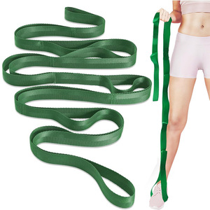 Sangle de yoga Lide en polyester vert, corde d'entraînement de force et d'étirement pour exercices de yoga, unisexe - Product Image 1