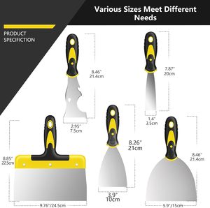 Suokoun 5 <span class=keywords><strong>pcs</strong></span> thép không gỉ spackle Knife Set bao gồm <span class=keywords><strong>4</strong></span> sơn chọc 1 đa <span class=keywords><strong>scraper</strong></span> công cụ Tường Decals cho 1.5 "3" <span class=keywords><strong>4</strong></span> "6" - Product Image 2