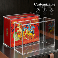 Boîte de présentation magnétique en acrylique personnalisée pour coffret cadeau anime du Nouvel An rouge, protection UV à 99 %, aimant N52, conception de texte et logo personnalisés