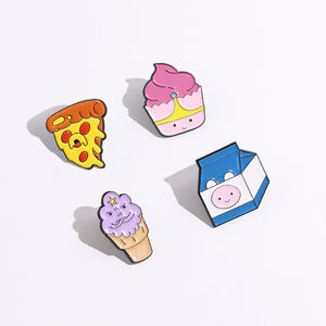 Sming Pins Schattig Avontuur Animatie Emaille Pinnen Cartoon Melk Ijs Pizza Food Broches Metalen Revers Badges Sieraden Cadeau - Product Image 5