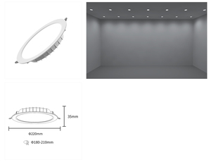 Downlight LED rond blanc 24W 35W à courant constant en aluminium moulé sous pression, faisceau de 120°, éclairage encastré intérieur - Product Image 2
