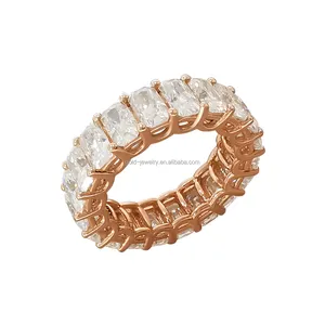Good Quality Luxury 18K Real Rose Gold Moissanite Ring Fine Jewelry Eternity Rings Hot Selling custom engagement Rings