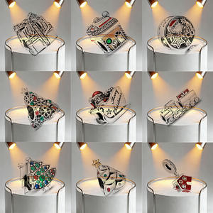 Cuentas de Plata Pura 925 para Pulseras, Serie Navideña: Caballito Balancín, Carrusel, Árbol de Navidad, Caja de Regalo, Cuentas Sueltas para Joyería DIY - Product Image 3